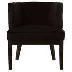 Black Velvet Chair with Curved Back