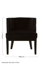 Black Velvet Chair with Curved Back