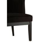 Black Velvet Chair with Curved Back