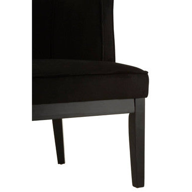 Black Velvet Chair with Curved Back