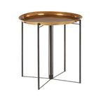 Brass and Black Finish Large Tray Side Table
