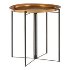 Brass and Black Finish Large Tray Side Table