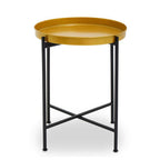 Brass and Black Finish Small Tray Side Table