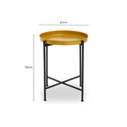 Brass and Black Finish Small Tray Side Table