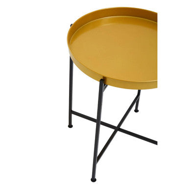 Brass and Black Finish Small Tray Side Table