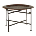 Copper and Black Finish Side Table with Textured Tray Top