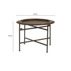 Copper and Black Finish Side Table with Textured Tray Top