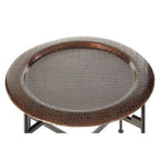 Copper and Black Finish Side Table with Textured Tray Top
