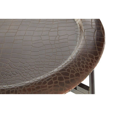 Copper and Black Finish Side Table with Textured Tray Top