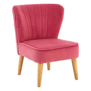 Pink Velvet Kids Chair with Channel Tufting