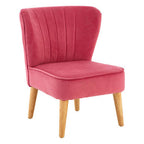 Pink Velvet Kids Chair with Channel Tufting