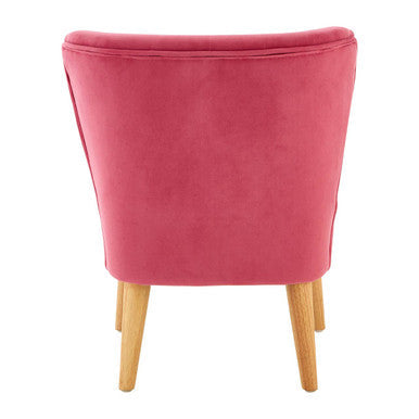 Pink Velvet Kids Chair with Channel Tufting