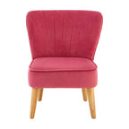 Pink Velvet Kids Chair with Channel Tufting