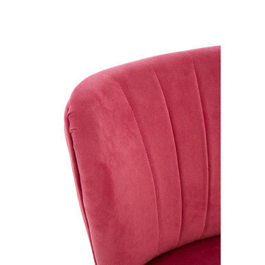 Pink Velvet Kids Chair with Channel Tufting