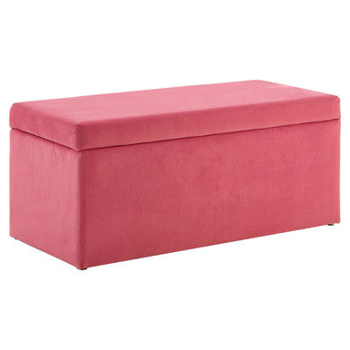 Pink Velvet Kids Ottoman