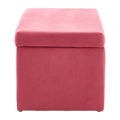 Pink Velvet Kids Ottoman