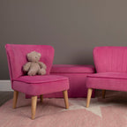 Pink Velvet Kids Ottoman