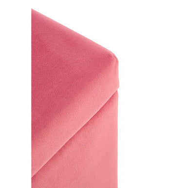 Pink Velvet Kids Ottoman