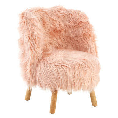 Pink Faux Fur Chair