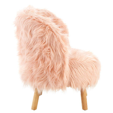 Pink Faux Fur Chair