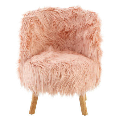 Pink Faux Fur Chair