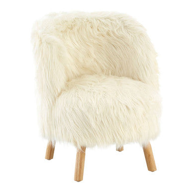 White Faux Fur Chair