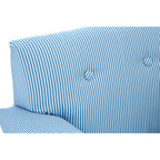 Blue and White Stripe Rocking Chair with Footstool