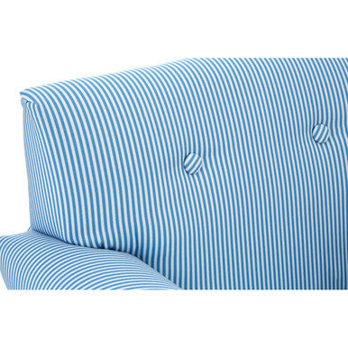 Blue and White Stripe Rocking Chair with Footstool