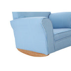 Blue and White Stripe Rocking Chair with Footstool