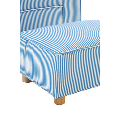 Blue and White Stripe Rocking Chair with Footstool