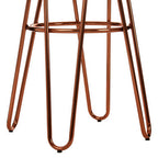 Wooden Stool with Rose Gold Finish Hairpin Legs