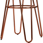 Black Faux Fur Bar Stool with Rose Gold Hairpin Legs