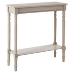 Grey Putty Wooden Console Table with Lower Shelf