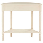 Ivory Wooden Half Moon 1 Drawer Console Table with Lower Shelf