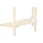 Ivory Wooden Half Moon 1 Drawer Console Table with Lower Shelf