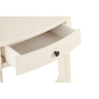Ivory Wooden Half Moon 1 Drawer Console Table with Lower Shelf