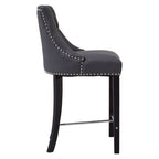 Grey Faux Leather Bar Chair