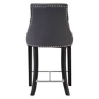Grey Faux Leather Bar Chair