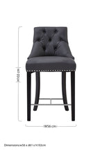 Grey Faux Leather Bar Chair