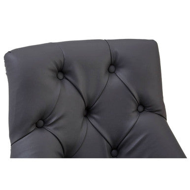 Grey Faux Leather Bar Chair