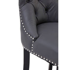 Grey Faux Leather Bar Chair