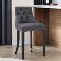 Grey Faux Leather Bar Chair