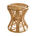 Natural Rattan Hourglass Stool