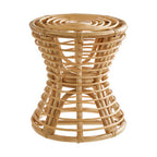 Natural Rattan Hourglass Stool