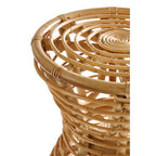 Natural Rattan Hourglass Stool