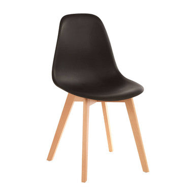 Black Chair with Beech Wood Legs