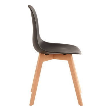 Black Chair with Beech Wood Legs