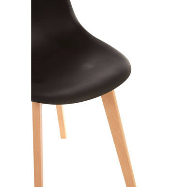 Black Chair with Beech Wood Legs