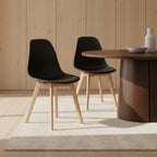 Black Chair with Beech Wood Legs