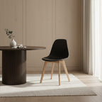 Black Chair with Beech Wood Legs